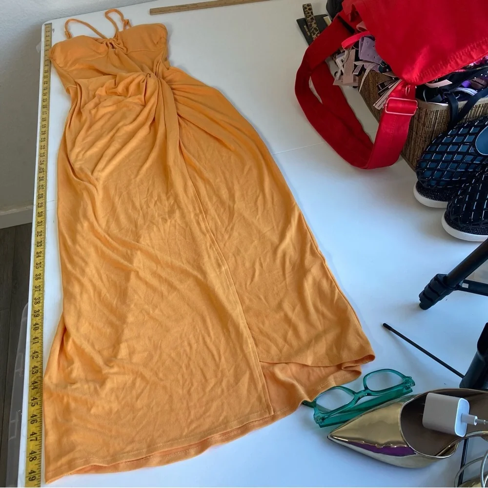 L*SPACE Aya Maxi Dress Orange Mango Size S NWOT - Picture 5 of 9